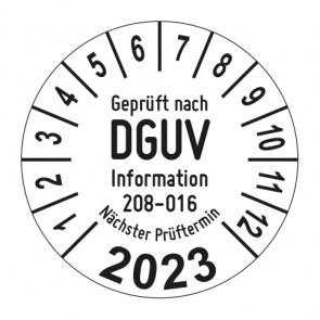 Jahresprüfplakette Geprüft nach DGUV Information 208-016 Leiter und Tritte - Jahreszahl im Bogen_2