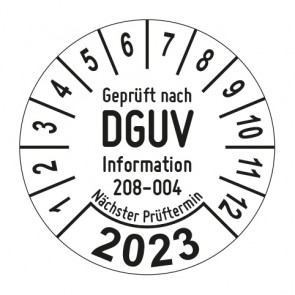 Jahresprüfplakette Geprüft nach DGUV Information 208-004 Gabelstapler - Jahreszahl im Bogen_1