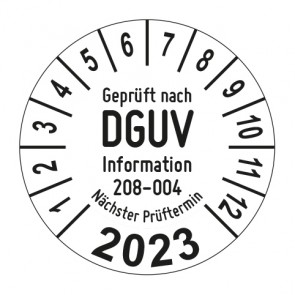 Jahresprüfplakette Geprüft nach DGUV Information 208-004 Gabelstapler - Jahreszahl im Bogen_2