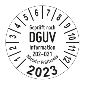 Jahresprüfplakette Geprüft nach DGUV Information 202-021 Sichere Schultafeln - Jahreszahl im Bogen_2