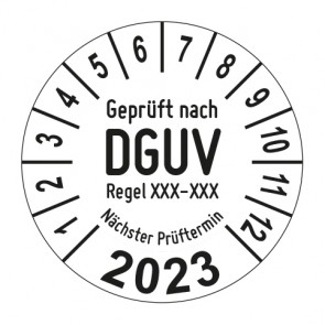 Jahresprüfplakette Geprüft nach DGUV Regel Wunschziffer - Jahreszahl im Bogen_2