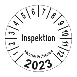 Jahresprüfplakette Nächste Inspektion - Jahreszahl im Bogen_2