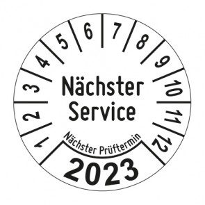 Jahresprüfplakette Nächster Service - Jahreszahl im Bogen_1
