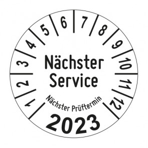 Jahresprüfplakette Nächster Service - Jahreszahl im Bogen_2