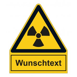 Aufkleber Warnzeichen mit Anhang · Warnung vor radioaktiven Stoffen