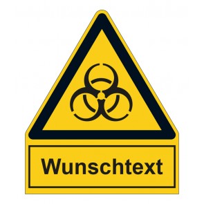 Schild Warnzeichen mit Anhang · Warnung vor Biogefährdung · selbstklebend