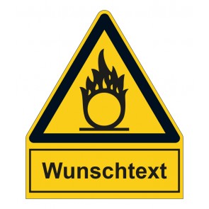 Schild Warnzeichen mit Anhang · Warnung vor brandfördernden Stoffen