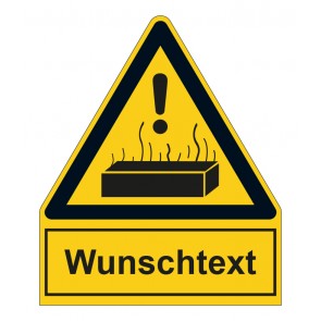 MAGNETSCHILD Warnzeichen mit Anhang · Warnung vor heißer Oberfläche
