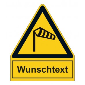 MAGNETSCHILD Warnzeichen mit Anhang · Warnung vor Wind - Sturm - Seitenwinde