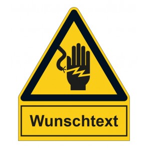 Schild Warnzeichen mit Anhang · Warnung vor Stromschlaggefahr