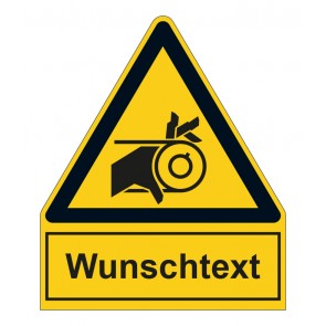 MAGNETSCHILD Warnzeichen mit Anhang · Warnung vor Einzugsgefahr durch Riemenantrieb