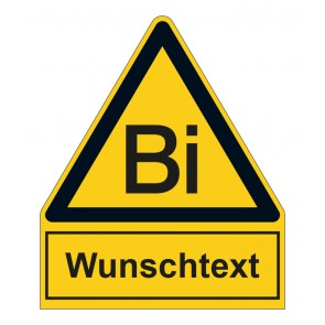 Schild Warnzeichen mit Anhang · Warnung vor Bismuth