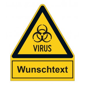 Schild Warnzeichen mit Anhang · Warnung vor Virus