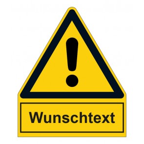 Schild Warnzeichen mit Anhang · Allgemeines Warnzeichen · ISO_7010_W001