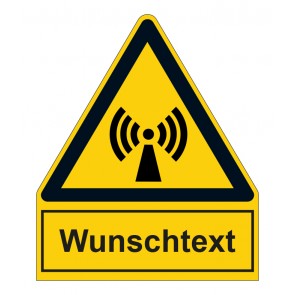 Schild Warnzeichen mit Anhang · Warnung vor nicht ionisierender Strahlung · ISO_7010_W005 · selbstklebend
