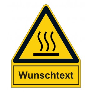 Schild Warnzeichen mit Anhang · Warnung vor heißer Oberfläche · ISO_7010_W017