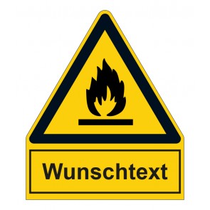 MAGNETSCHILD Warnzeichen mit Anhang · Warnung vor feuergefährlichen Stoffe · ISO_7010_W021