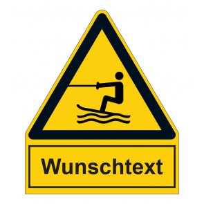 MAGNETSCHILD Warnzeichen mit Anhang · Warnung vor Wasserski-Bereich · ISO_7010_W045