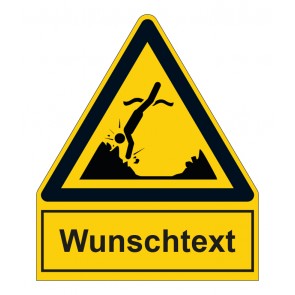Schild Warnzeichen mit Anhang · Warnung vor Objekten unter der Wasseroberfläche · ISO_7010_W049
