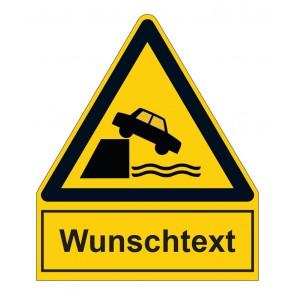 MAGNETSCHILD Warnzeichen mit Anhang · Warnung vor ungesicherter Uferkante · ISO_7010_W051