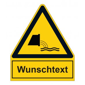 Schild Warnzeichen mit Anhang · Warnung vor Abwassereinleitung · ISO_7010_W055 · selbstklebend