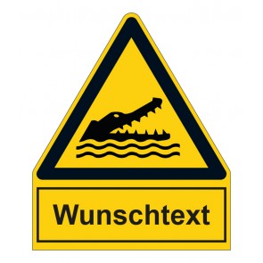 Aufkleber Warnzeichen mit Anhang · Warnung vor Krokodilen, Alligatoren oder Kaimanen · ISO_7010_W067