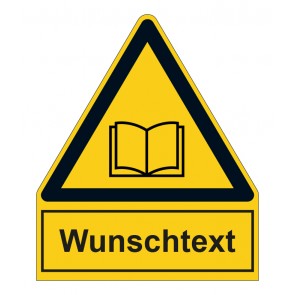 MAGNETSCHILD Warnzeichen mit Anhang · Achtung, Handbuch lesen