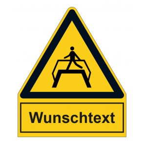 MAGNETSCHILD Warnzeichen mit Anhang · Achtung, Fußgänger Überführung benutzen
