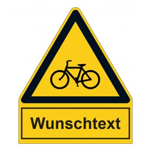 Aufkleber Warnzeichen mit Anhang · Achtung Fahrradfahrer