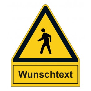 Schild Warnzeichen mit Anhang · Achtung Fußgänger