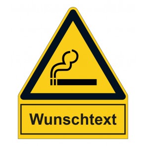 Schild Warnzeichen mit Anhang · Raucher · selbstklebend