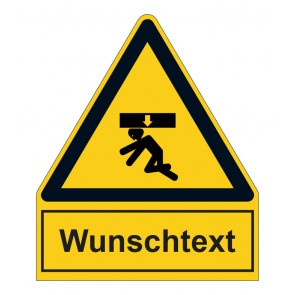 Schild Warnzeichen mit Anhang · Geringe Deckenhöhe