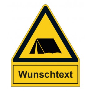MAGNETSCHILD Warnzeichen mit Anhang · Achtung, Camping Platz