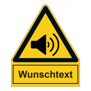 Schild Warnzeichen mit Anhang · Warnung vor erhöhter Lautstärke