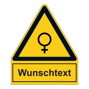 MAGNETSCHILD Warnzeichen mit Anhang · Piktogramm Frau