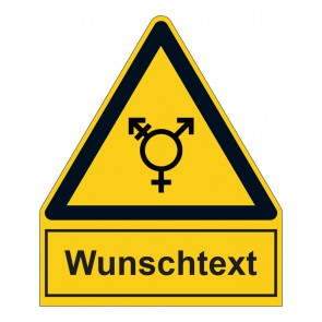 MAGNETSCHILD Warnzeichen mit Anhang · Piktogramm Transgender