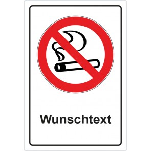 Aufkleber Verbotszeichen Rauchen verboten mit WUNSCHTEXT · stark haftend