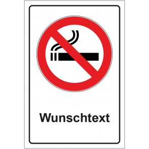 Magnetschild Verbotszeichen Rauchen verboten mit WUNSCHTEXT