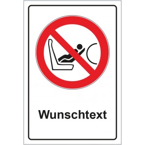 Aufkleber Verbotszeichen Achtung Airbag Vorsicht mit WUNSCHTEXT