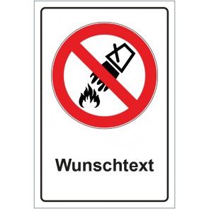 Schild Verbotszeichen Mit Wasser löschen verboten mit WUNSCHTEXT · selbstklebend