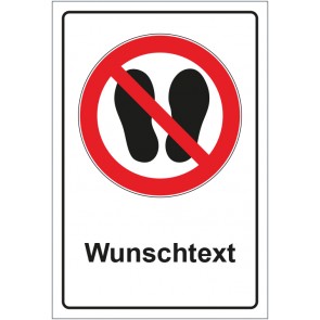 Schild Verbotszeichen Betreten der Fläche verboten mit WUNSCHTEXT · selbstklebend