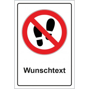 Schild Verbotszeichen Betreten der Fläche verboten mit WUNSCHTEXT · selbstklebend