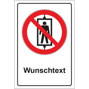 Schild Verbotszeichen Personenbeförderung verboten mit WUNSCHTEXT · selbstklebend