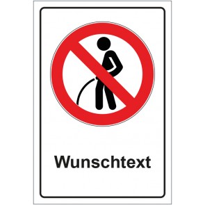 Aufkleber Verbotszeichen Urinieren verboten mit WUNSCHTEXT