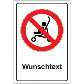 Schild Verbotszeichen Kinderwagen verboten mit WUNSCHTEXT · selbstklebend