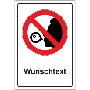 Schild Verbotszeichen Kaugummi verboten mit WUNSCHTEXT