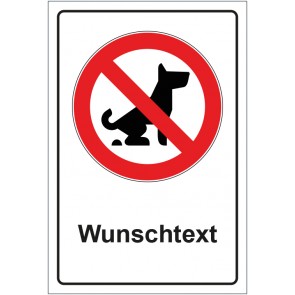 Aufkleber Verbotszeichen Kein Hundeklo Koten verboten mit WUNSCHTEXT · stark haftend