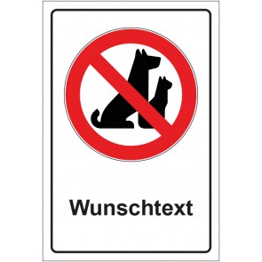 Aufkleber Verbotszeichen Hunde verboten Draußen bleiben mit WUNSCHTEXT