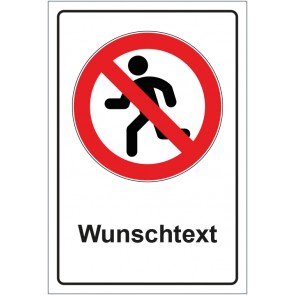 Schild Verbotszeichen Rennen Laufen verboten mit WUNSCHTEXT