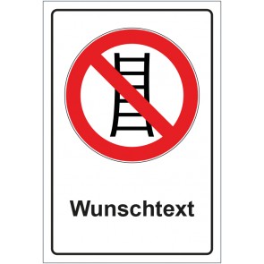 Schild Verbotszeichen Benutzung der Treppe verboten mit WUNSCHTEXT · selbstklebend